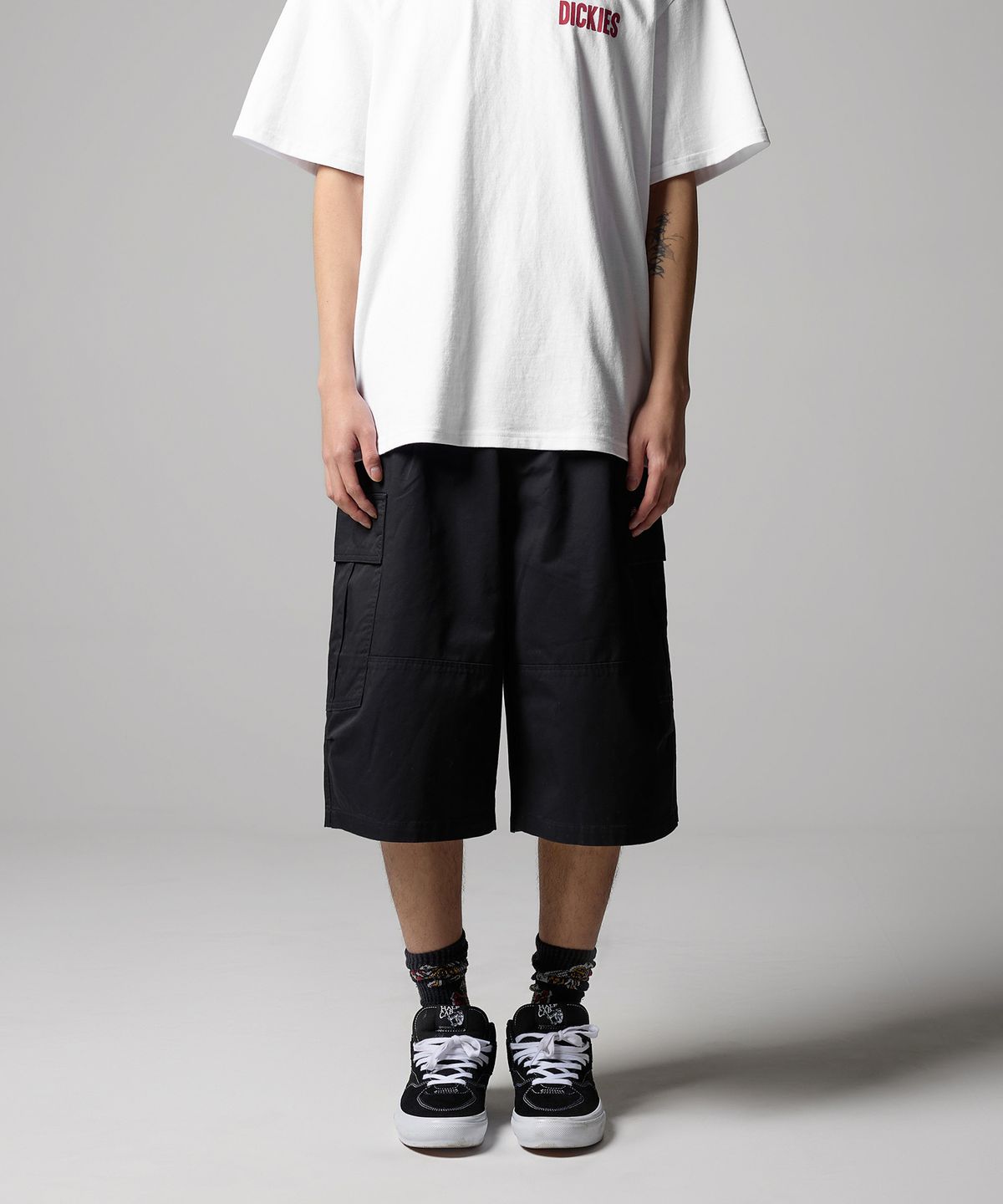 디키즈(DICKIES) 워시드 트윌 카고 쇼츠 Black