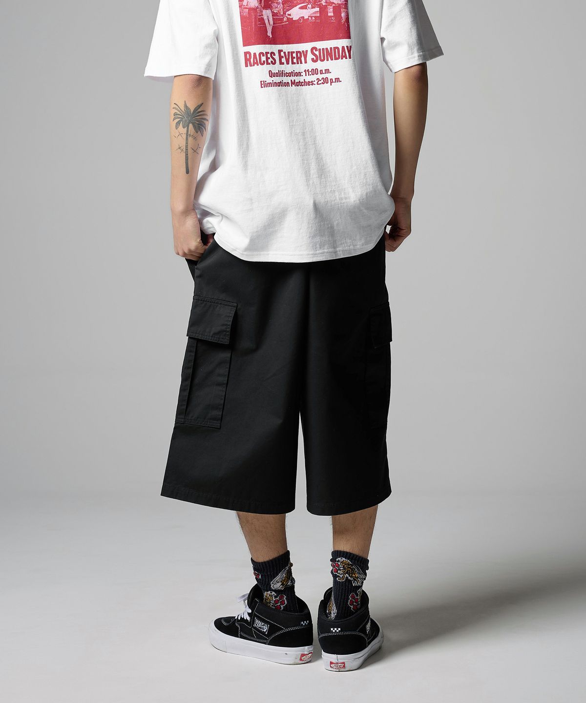 디키즈(DICKIES) 워시드 트윌 카고 쇼츠 Black