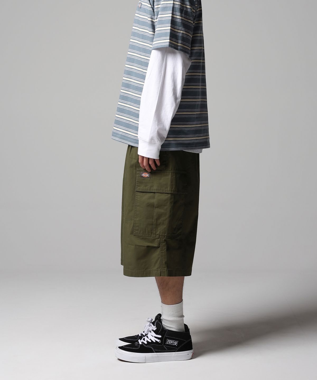 디키즈(DICKIES) 워시드 트윌 카고 쇼츠 Olive