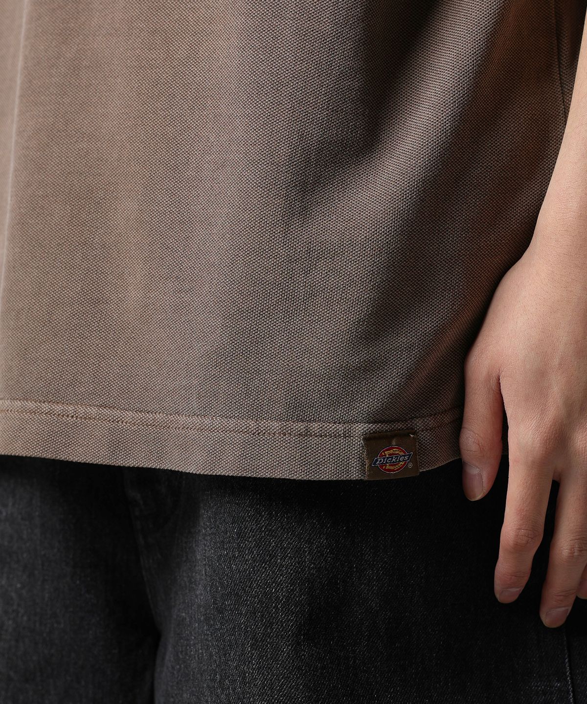 디키즈(DICKIES) 가먼트 다이드 피케 셔츠 Brown
