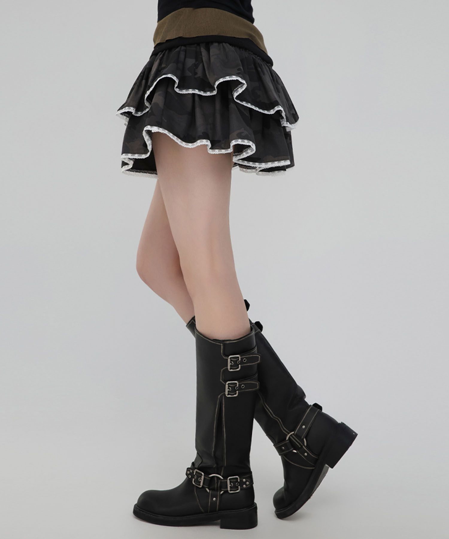 ★CHICKS★ Camo cancan mini skirt MUSINSA公式 | CHICKS Camo Cancan Mini Skirt Charcoal