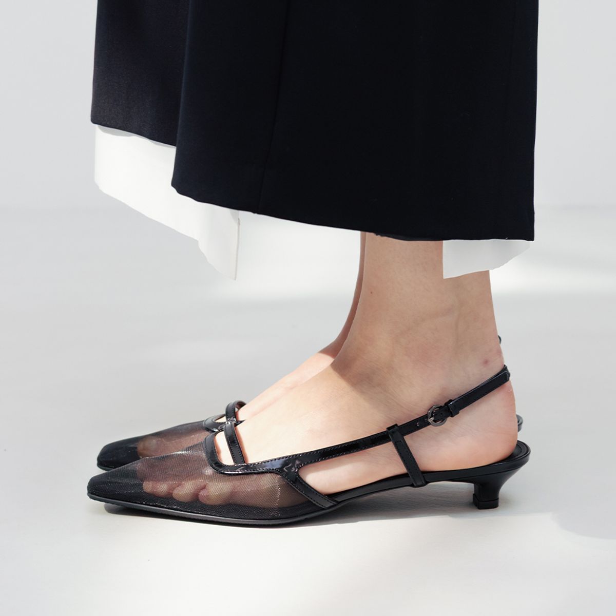 키에레이(CHIELEI) SHEER ANDY SLING BACK [C5S01BK]