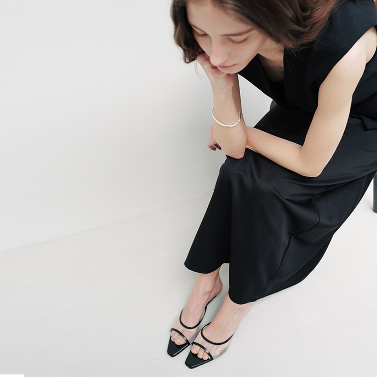 키에레이(CHIELEI) SHEER MARGOT MULE [C5S04BK]