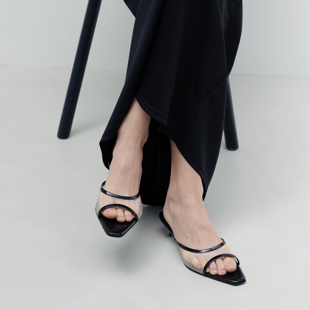 키에레이(CHIELEI) SHEER MARGOT MULE [C5S04BK]