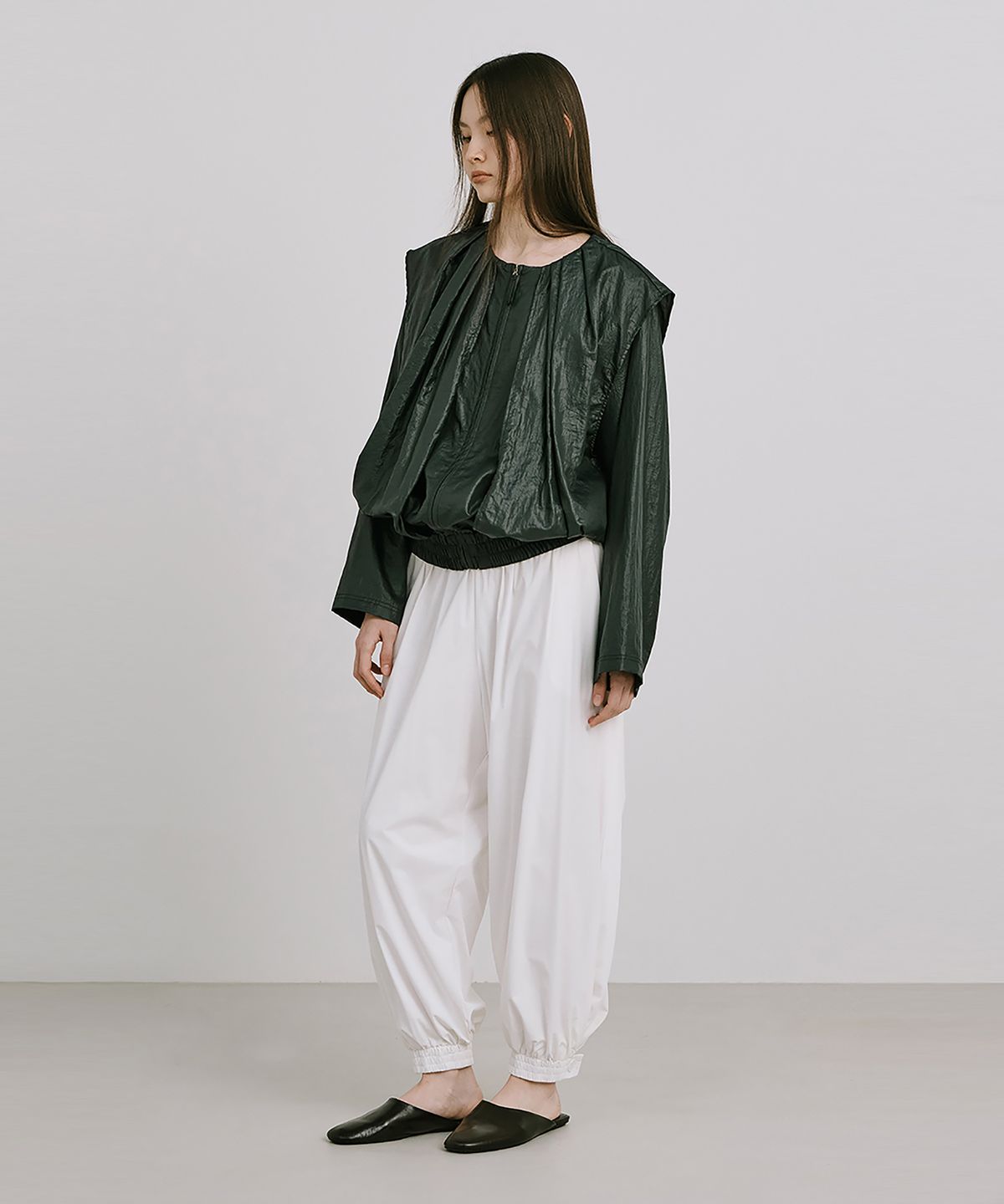 분더캄머(WNDERKAMMER) Shirred Moon Jar Pants_White(주름달항아리 팬츠_화이트)