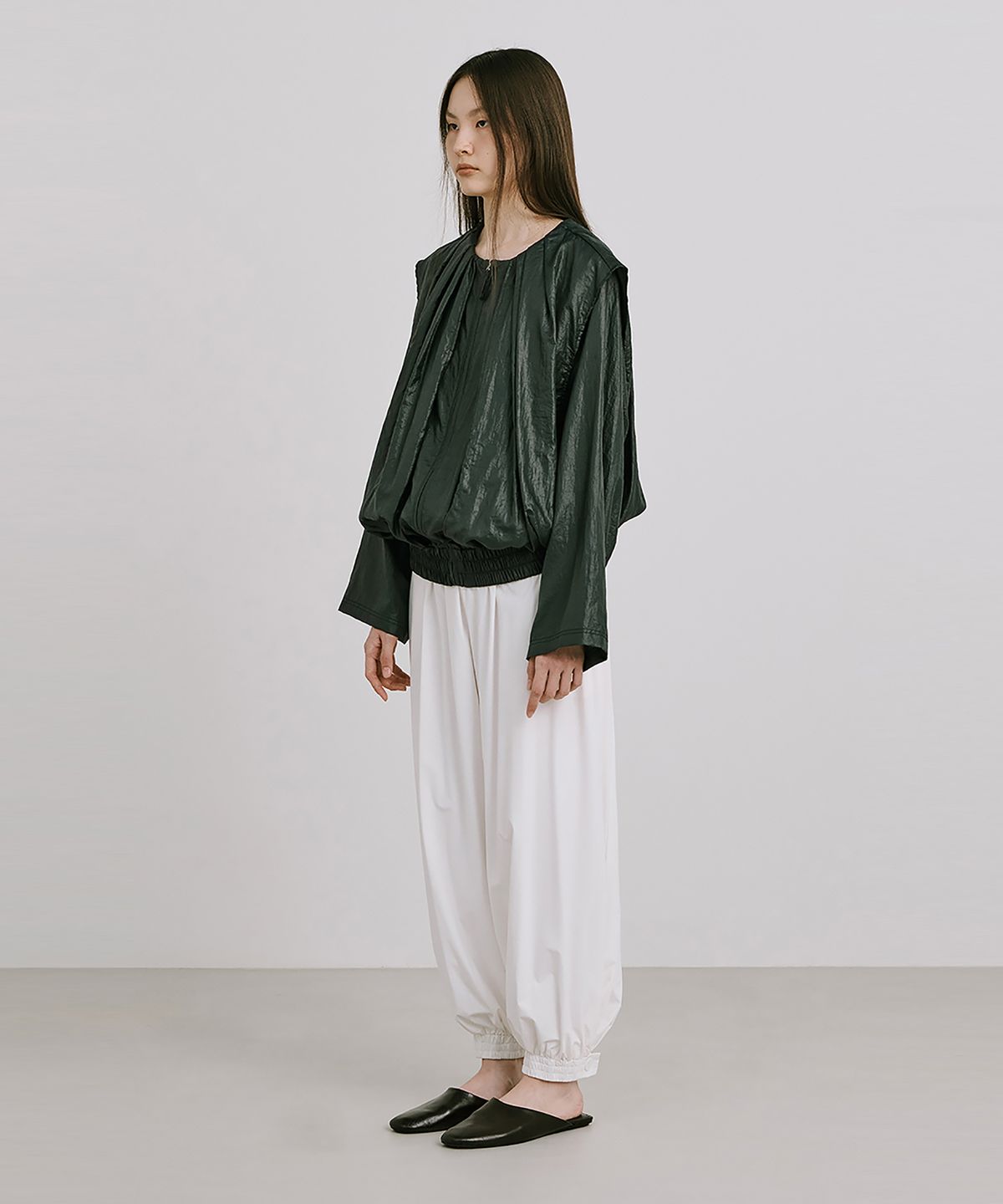 분더캄머(WNDERKAMMER) Shirred Moon Jar Pants_White(주름달항아리 팬츠_화이트)