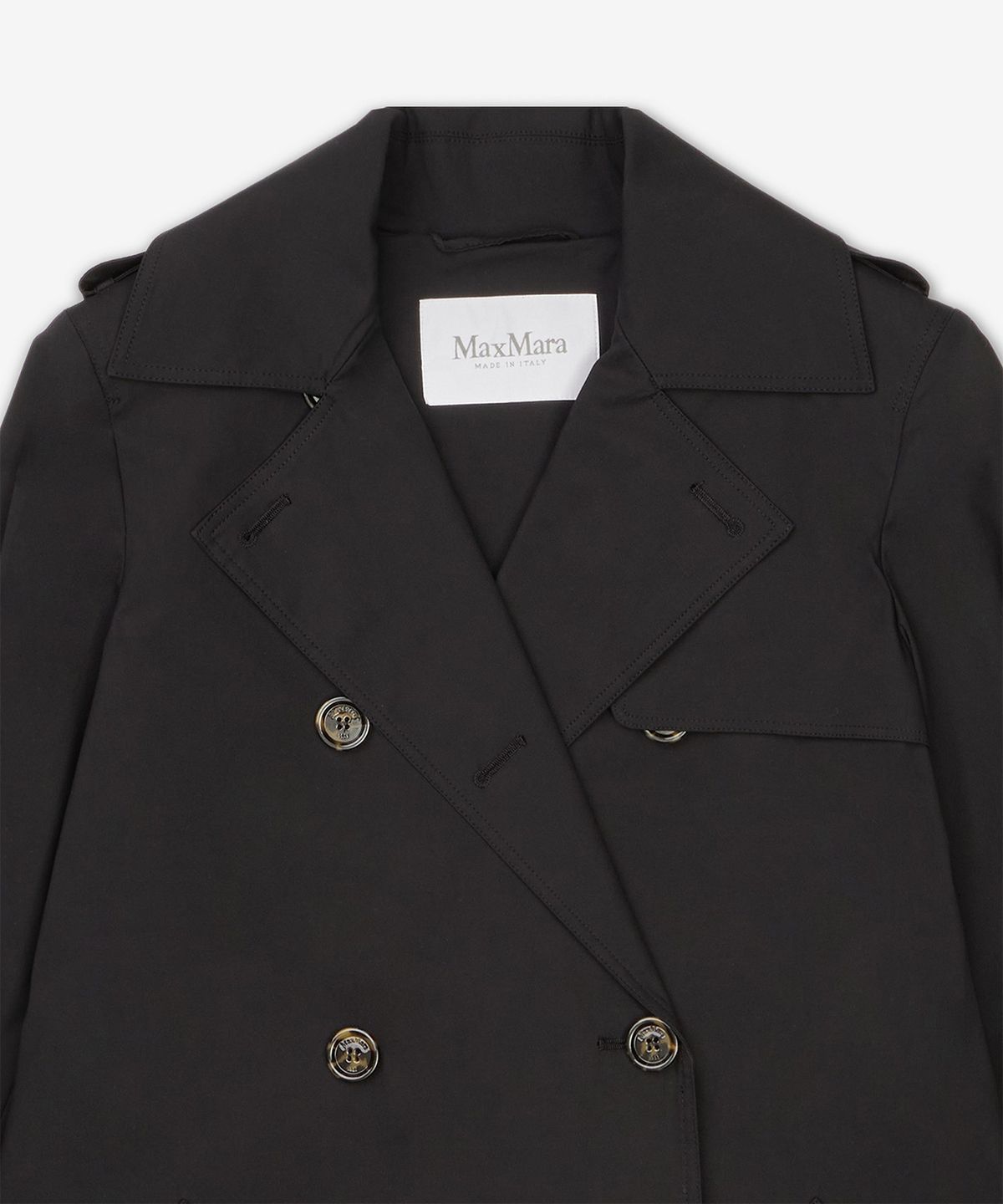 막스마라(MAXMARA) 로고 자수 코튼 트렌치 코트 - 네로 / 2511021012600009