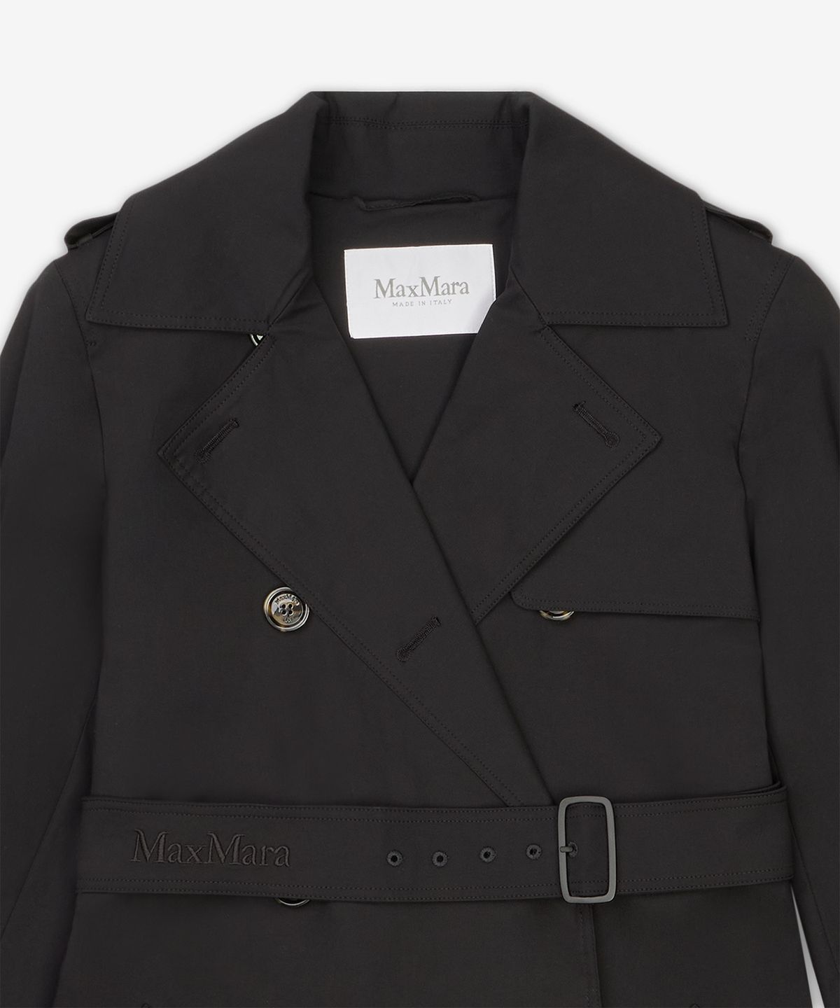 막스마라(MAXMARA) 로고 자수 코튼 트렌치 코트 - 네로 / 2511021012600009