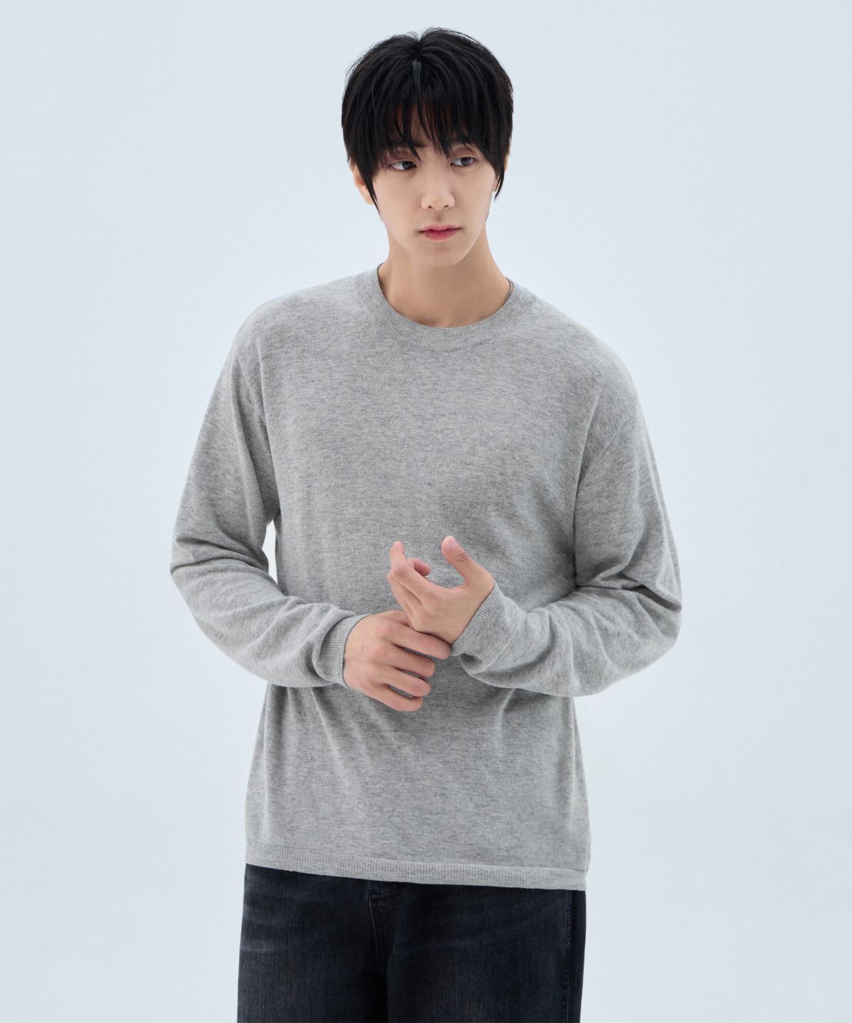 앨빈클로(ALVINCLO) [DELUXE] 린넨 긴팔 라운드 니트 DLX1518 (5 COLOR)