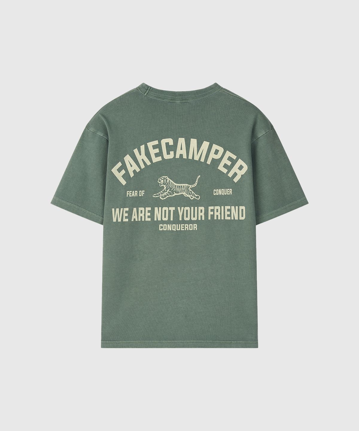 페이크캠퍼(FAKE CAMPER) 피그먼트 타이거 오리지널 빈티지 반팔티셔츠 [KHAKI]