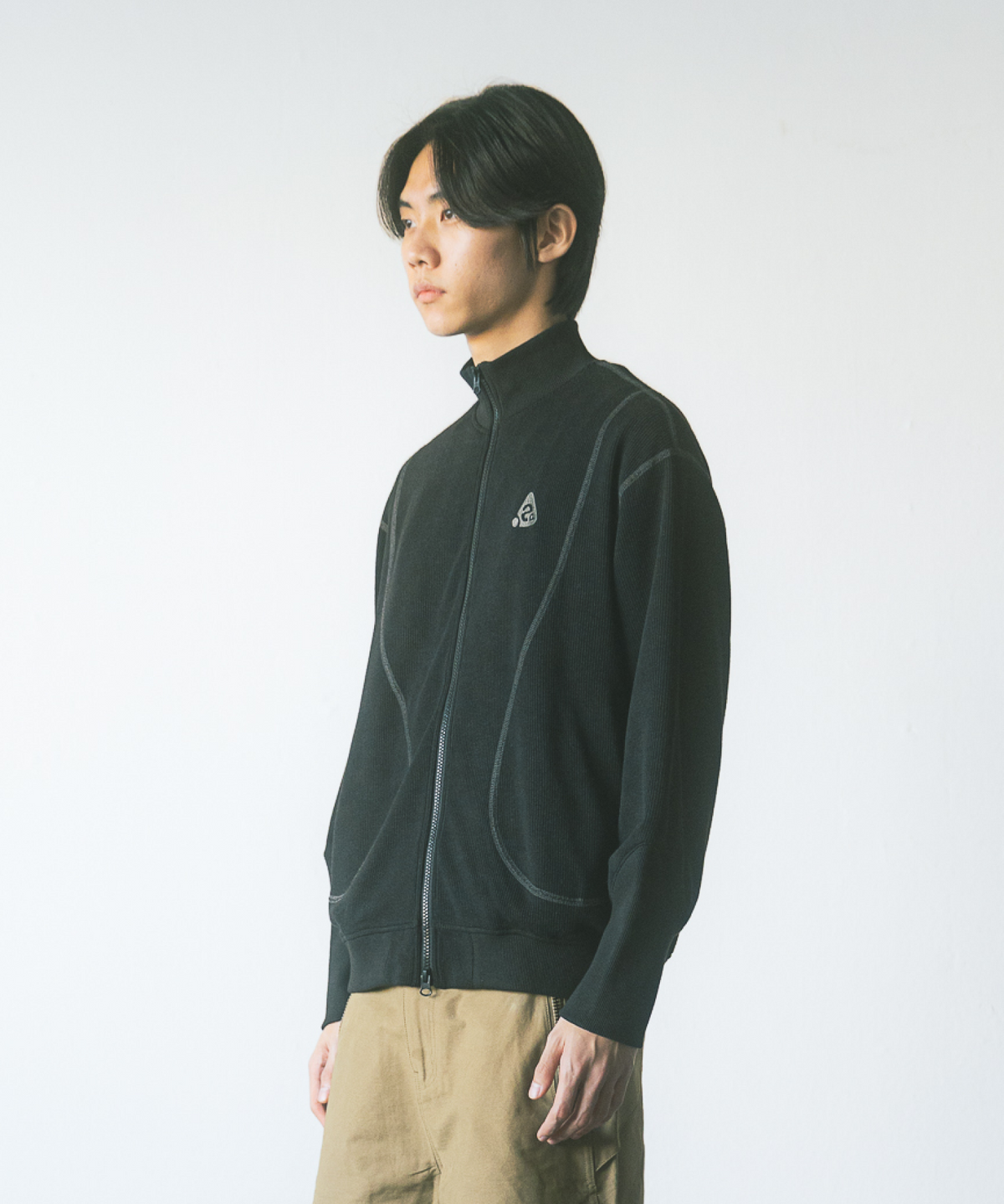 하이산(HEISAN) 베이스볼 라인 스티치 집업 자켓 블랙