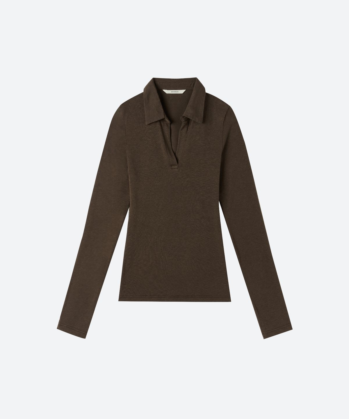 문선 아카이브(MOONSUN ARCHIVE) Slim Jersey Collar Top / Brown