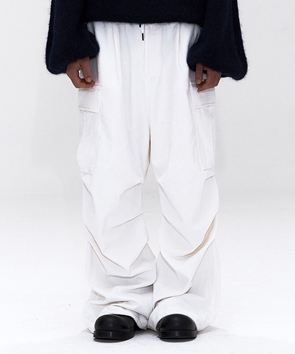 에르에르(ERER) [UN] Corduroy Utility Carpenter Pants White