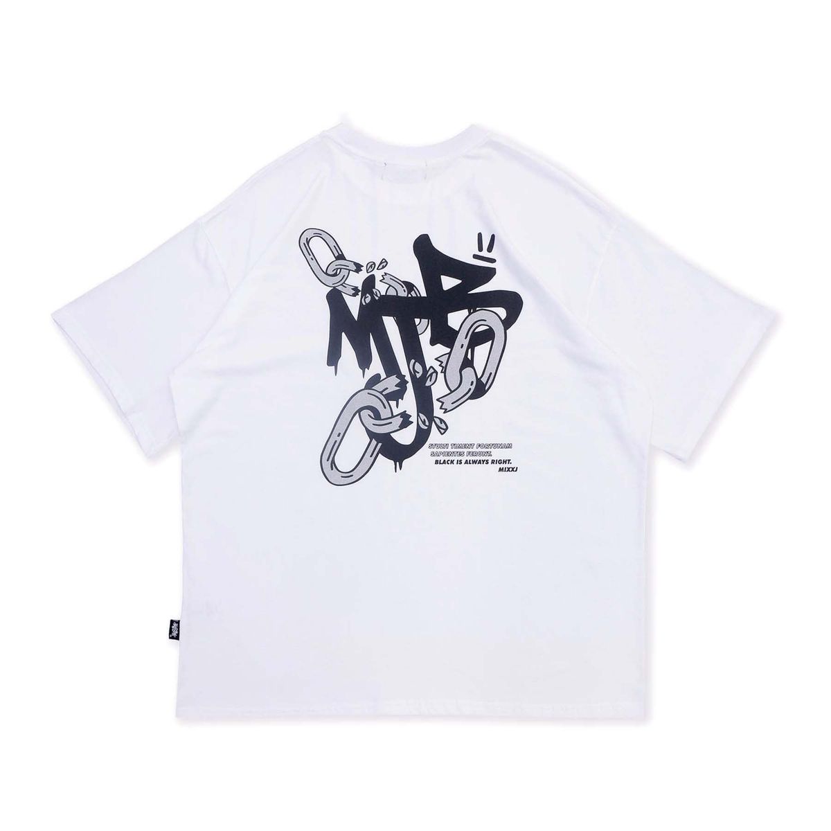 믹쓰제이(MIXXJ) MIXXJ CHAIN BIG LOGO TEE (WHITE)