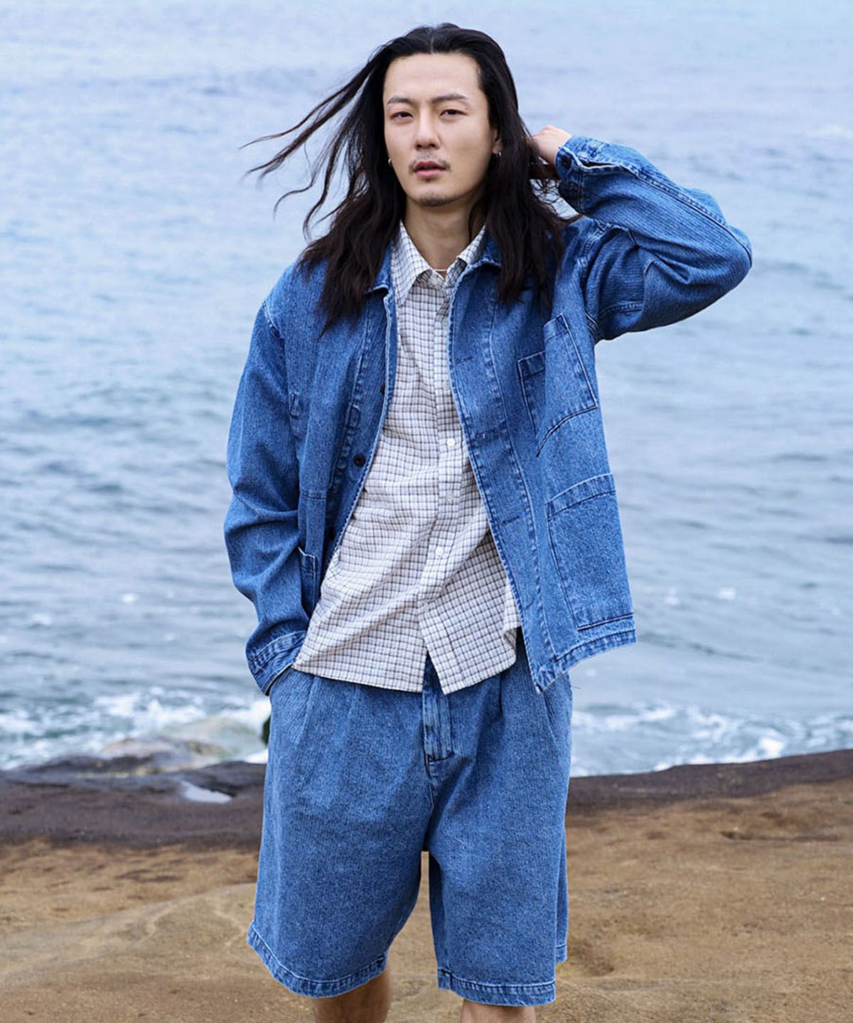 페이크캠퍼(FAKE CAMPER) 워크 썸머 데님 팬츠 [BLUE]