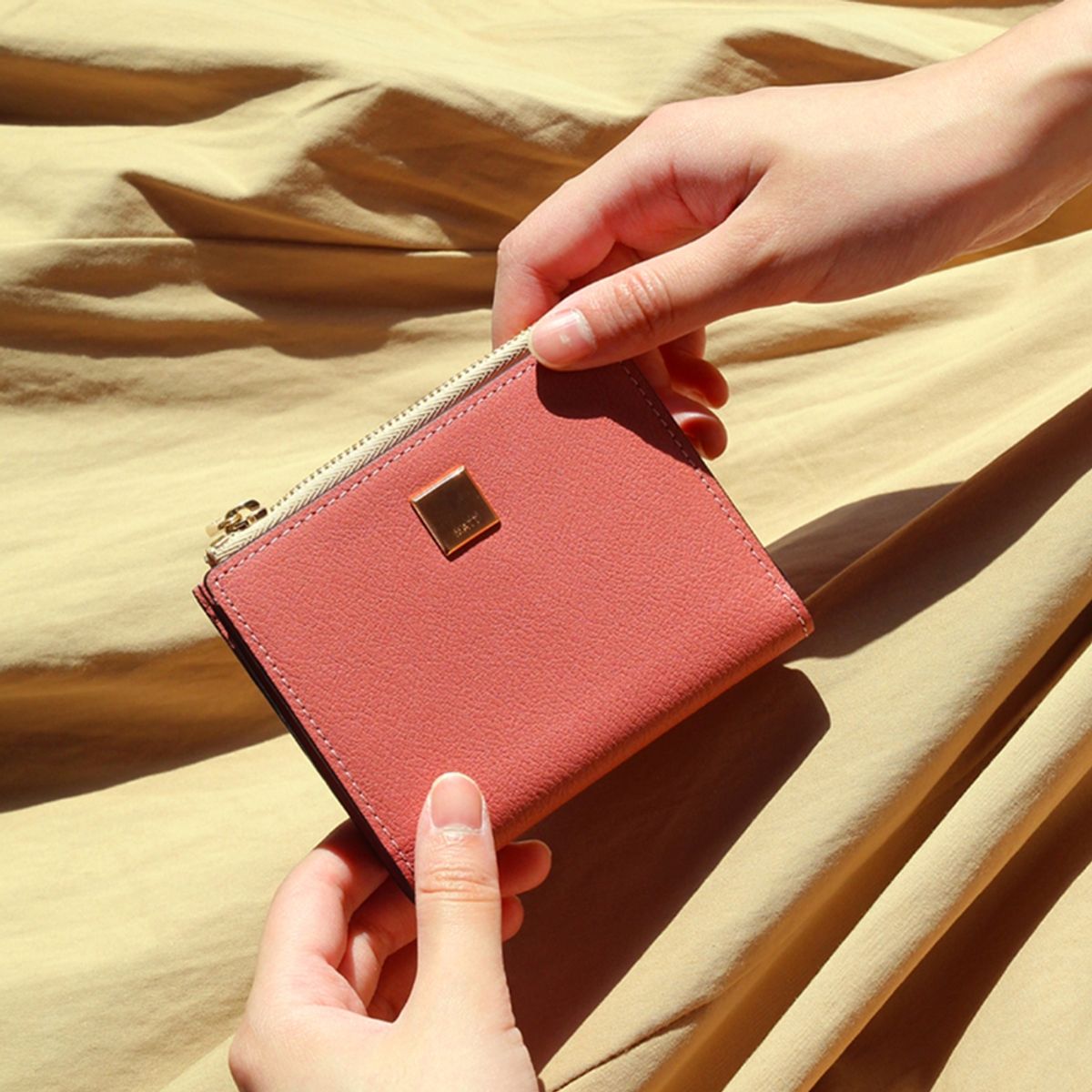 마뜨(MATT) Mini cowhide wallet - pink
