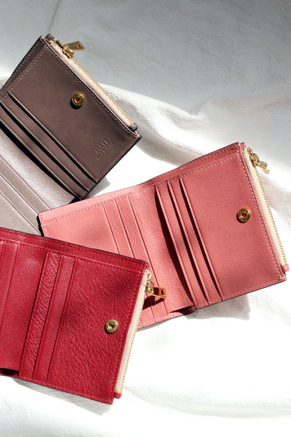 마뜨(MATT) Mini cowhide wallet - pink