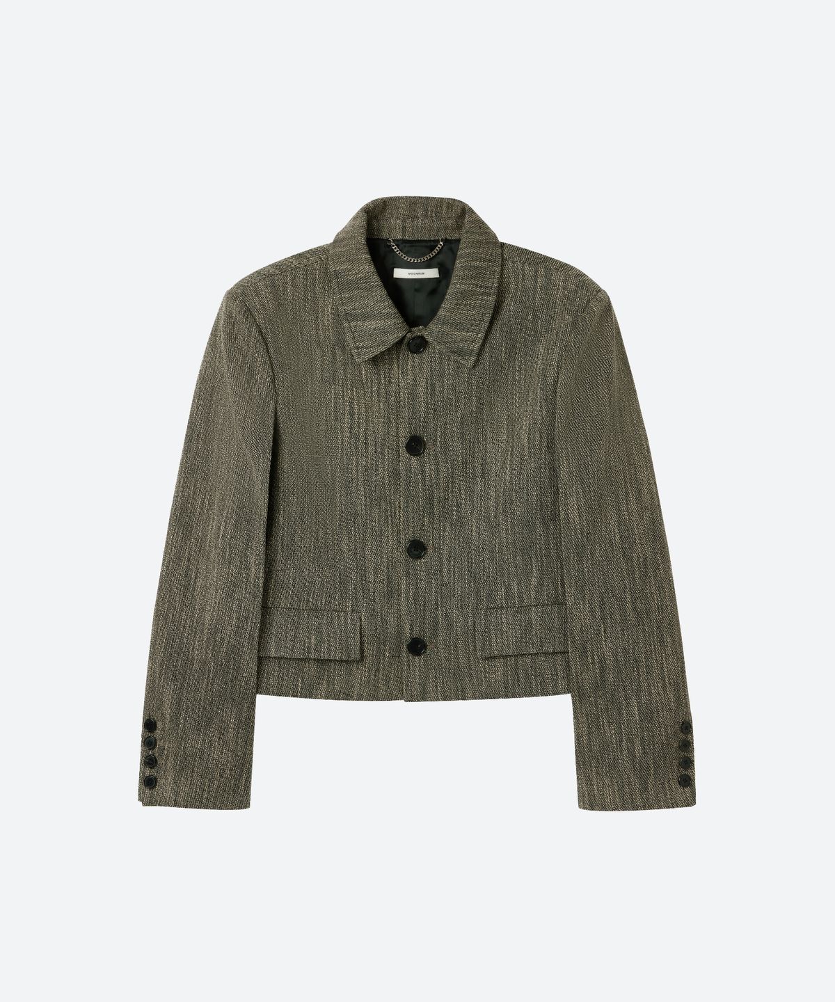 문선(MOONSUN) UNISEX, Tweed Crop Jacket / Beige Mix