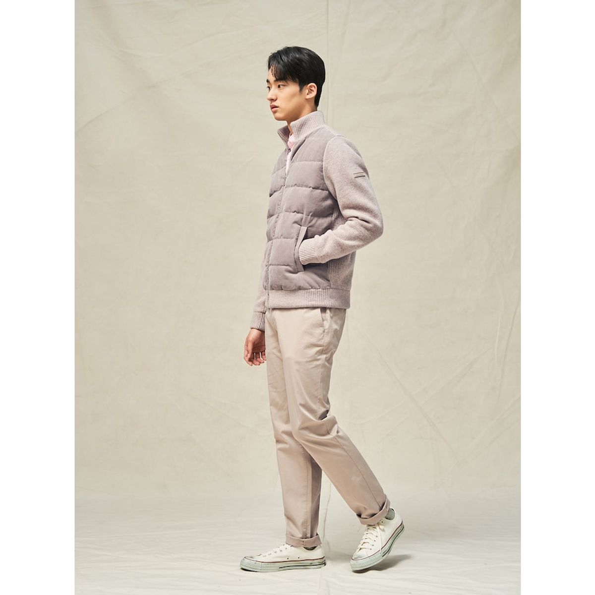 빈폴 멘(BEANPOLE MEN) 코듀로이 믹스 라이트다운 카디건  베이지 (BC515AC63A)