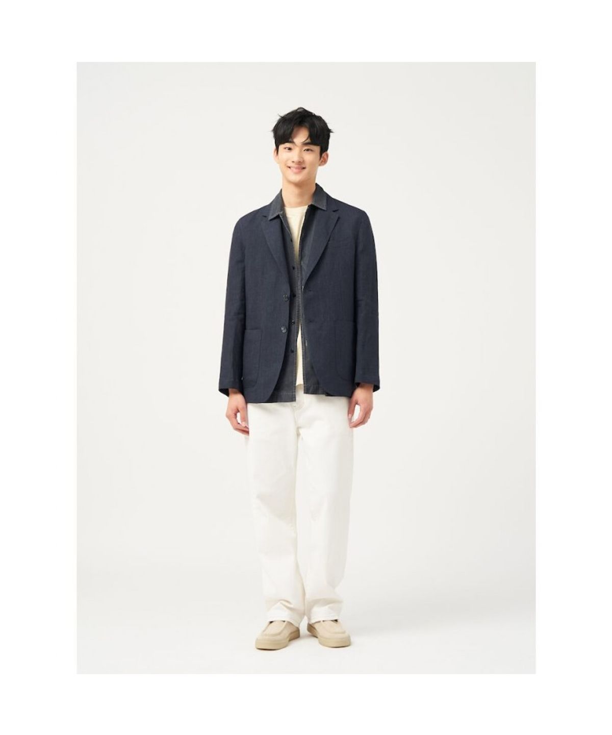 빈폴 멘(BEANPOLE MEN) 리넨 멜란지 재킷  애쉬 (BC5311C214)