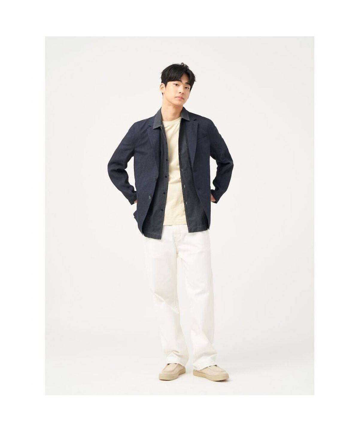 빈폴 멘(BEANPOLE MEN) 리넨 멜란지 재킷  애쉬 (BC5311C214)