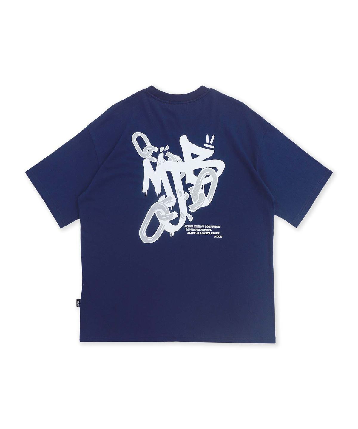 믹쓰제이(MIXXJ) MIXXJ CHAIN BIG LOGO TEE (NAVY)