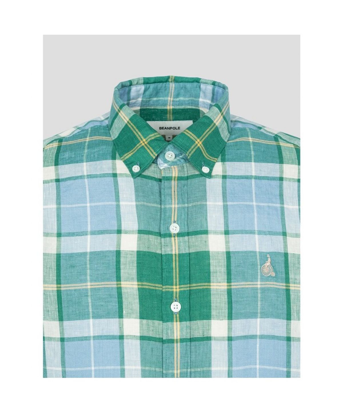 빈폴 멘(BEANPOLE MEN) 리넨 체크 셔츠  그린 (BC5364C25M)