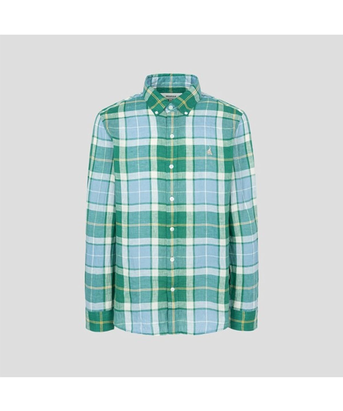 빈폴 멘(BEANPOLE MEN) 리넨 체크 셔츠  그린 (BC5364C25M)