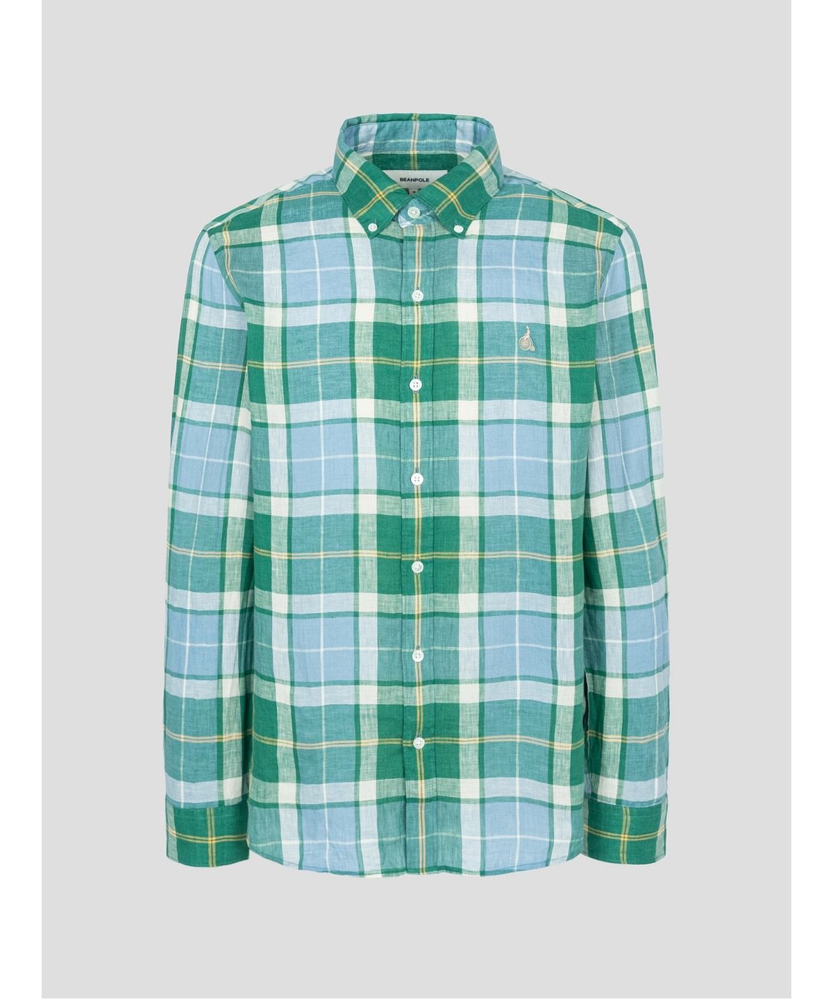 빈폴 멘(BEANPOLE MEN) 리넨 체크 셔츠  그린 (BC5364C25M)