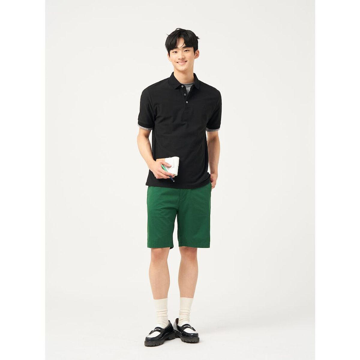 빈폴 멘(BEANPOLE MEN) 치노 하프 팬츠  그린