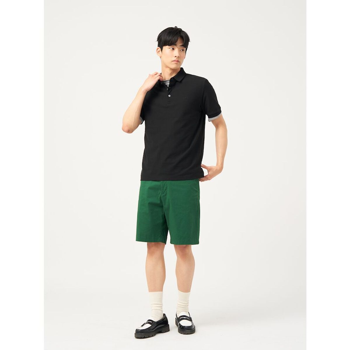 빈폴 멘(BEANPOLE MEN) 치노 하프 팬츠  그린