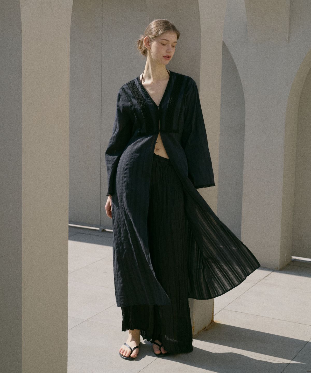 아템포(ATEMPO) KAFTAN ROBE ONEPIECE_black