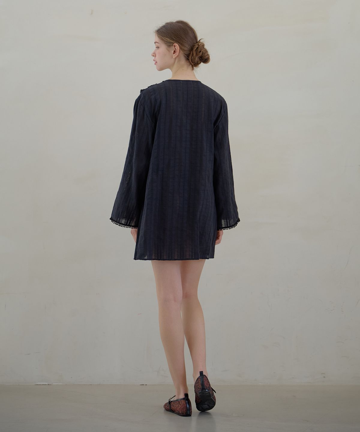 아템포(ATEMPO) KAFTAN MINI ONEPIECE_black