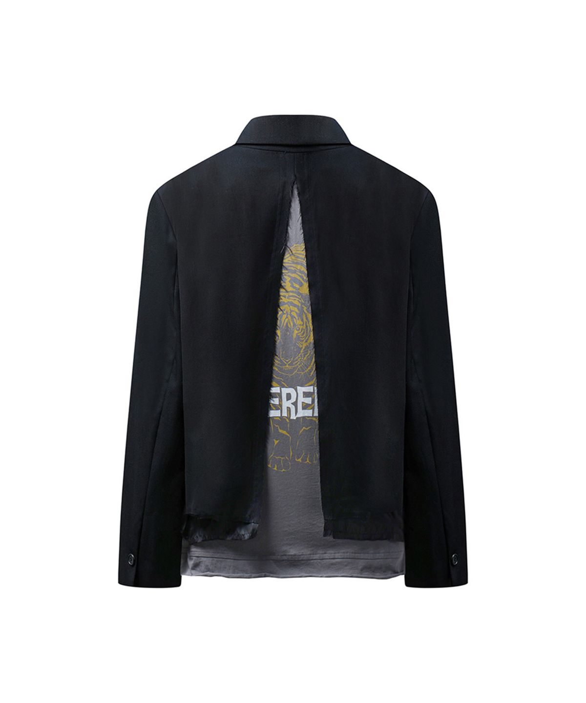 에르에르(ERER) Wool Back slit tiger jacket Black