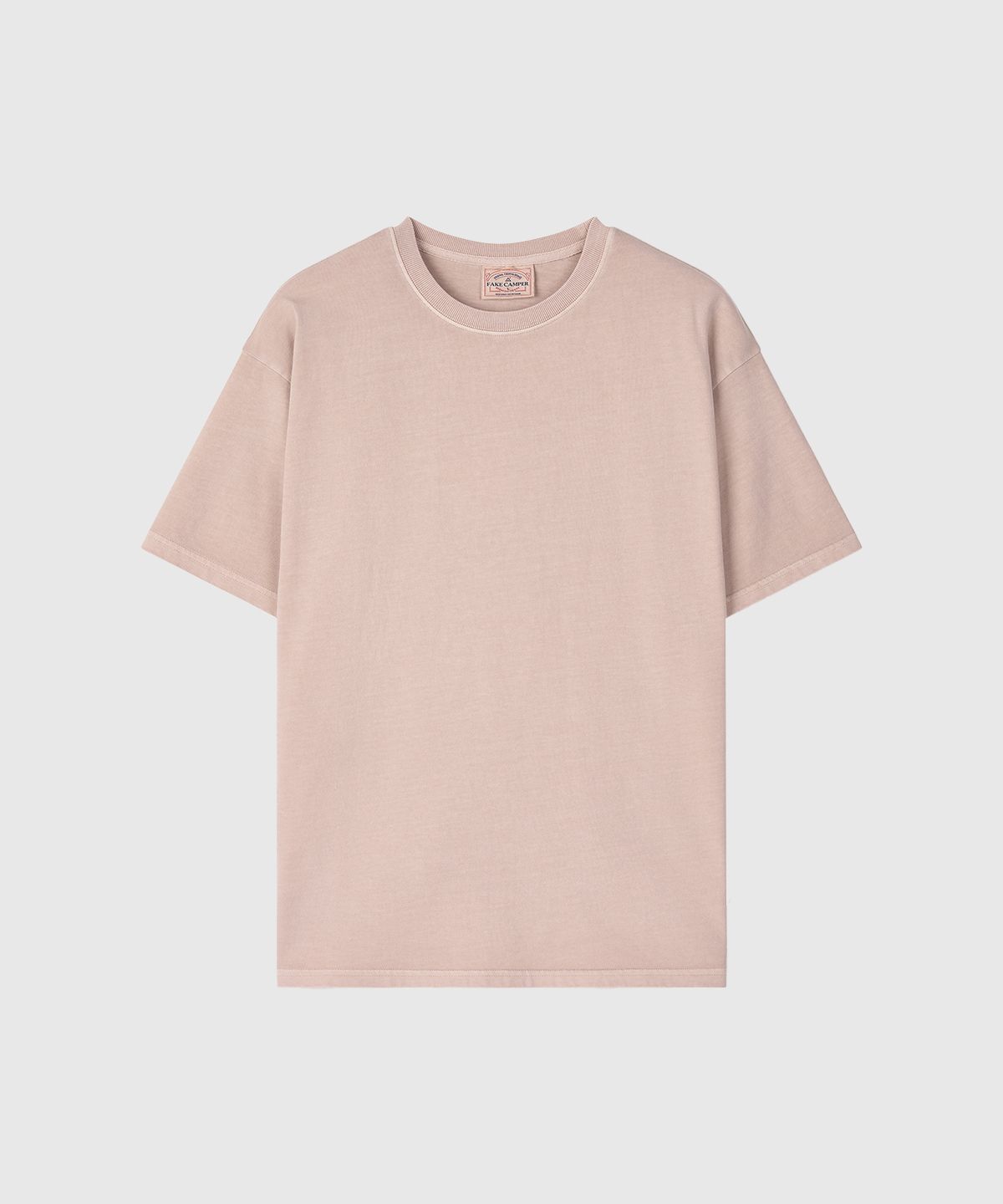 페이크캠퍼(FAKE CAMPER) 베이직 피그먼트 반팔 티셔츠 [BEIGE]