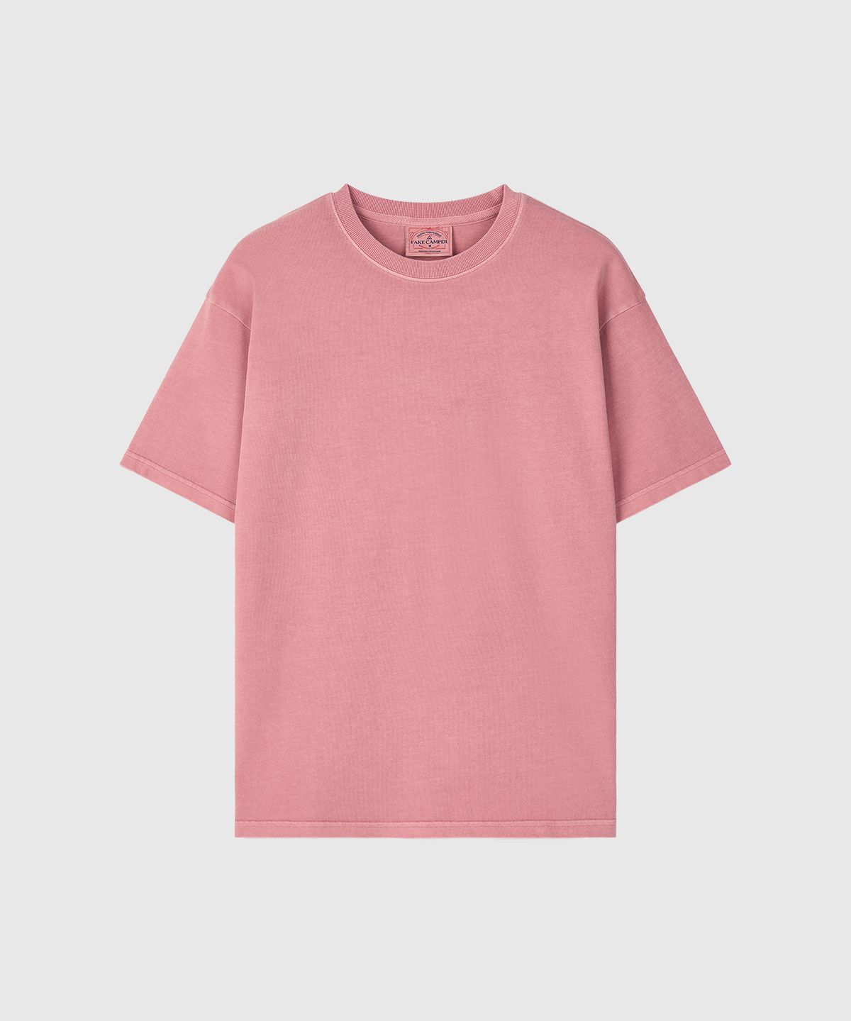 페이크캠퍼(FAKE CAMPER) 베이직 피그먼트 반팔 티셔츠 [PINK]