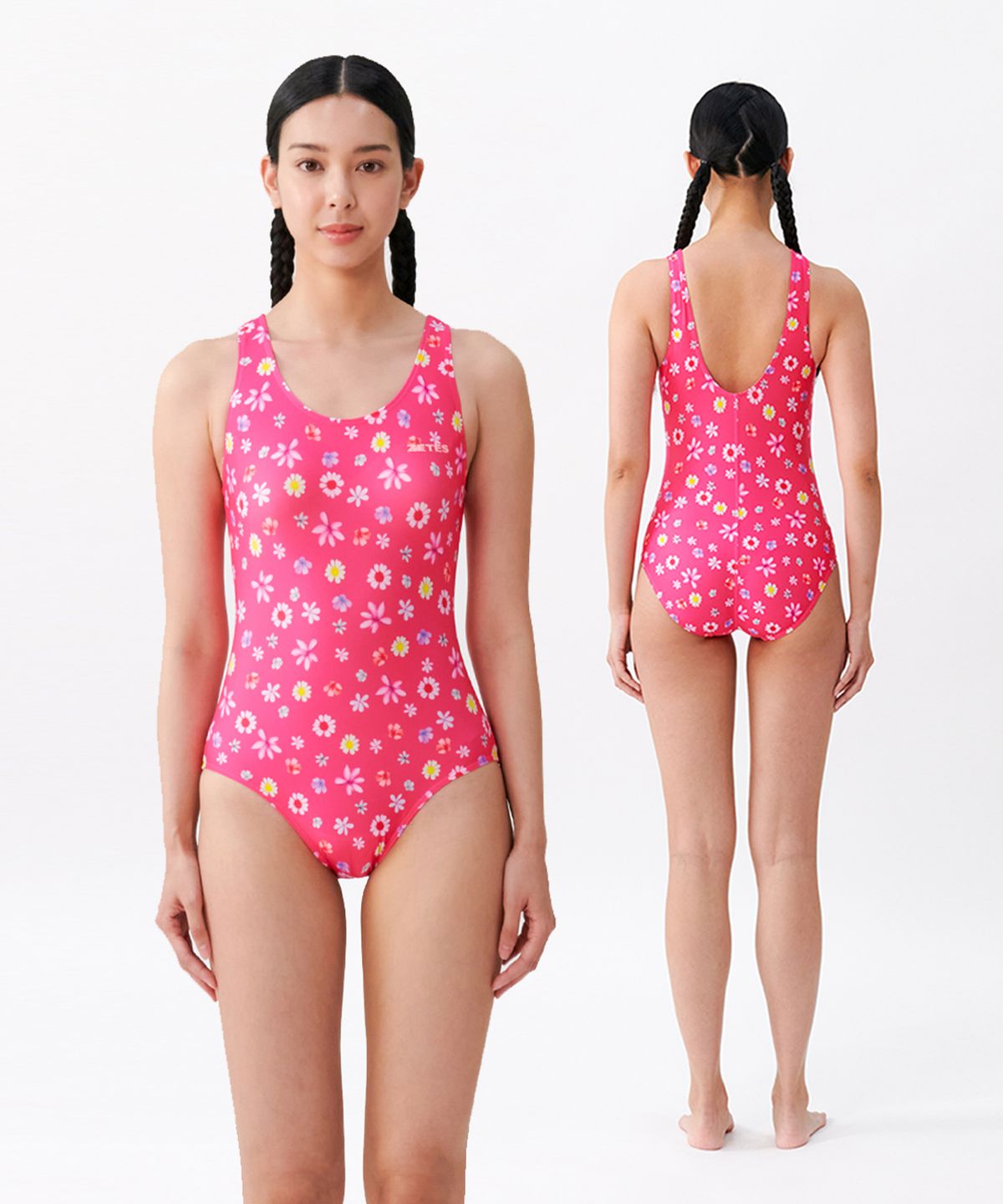 제테스(ZETES) 여성 스플래쉬 U백 실내 수영복 FLOWER GARDEN PK L4A5011