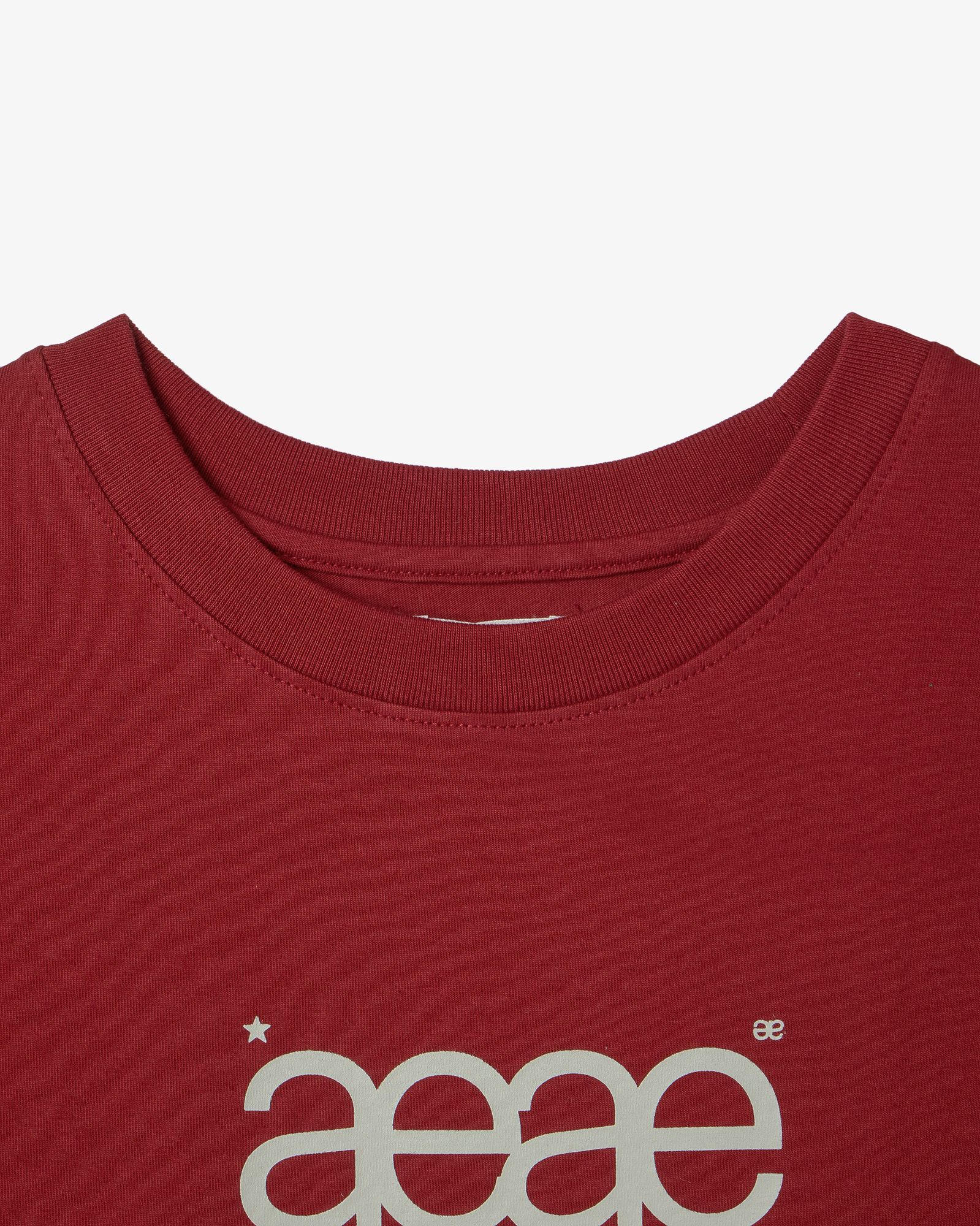 MUSINSA | AEAE WEB LOGO CROP T-SHIRTS [BURGUNDY]