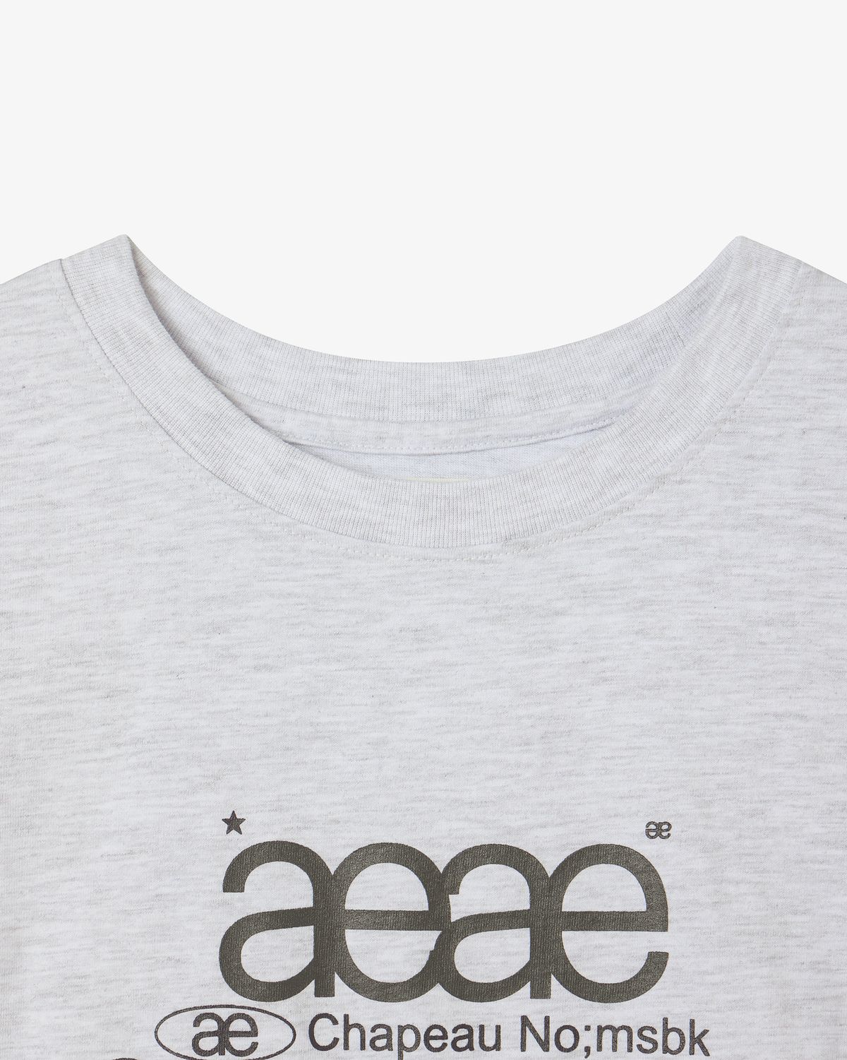 에이이에이이(AEAE) WEB LOGO CROP T-SHIRTS [LIGHT GREY]