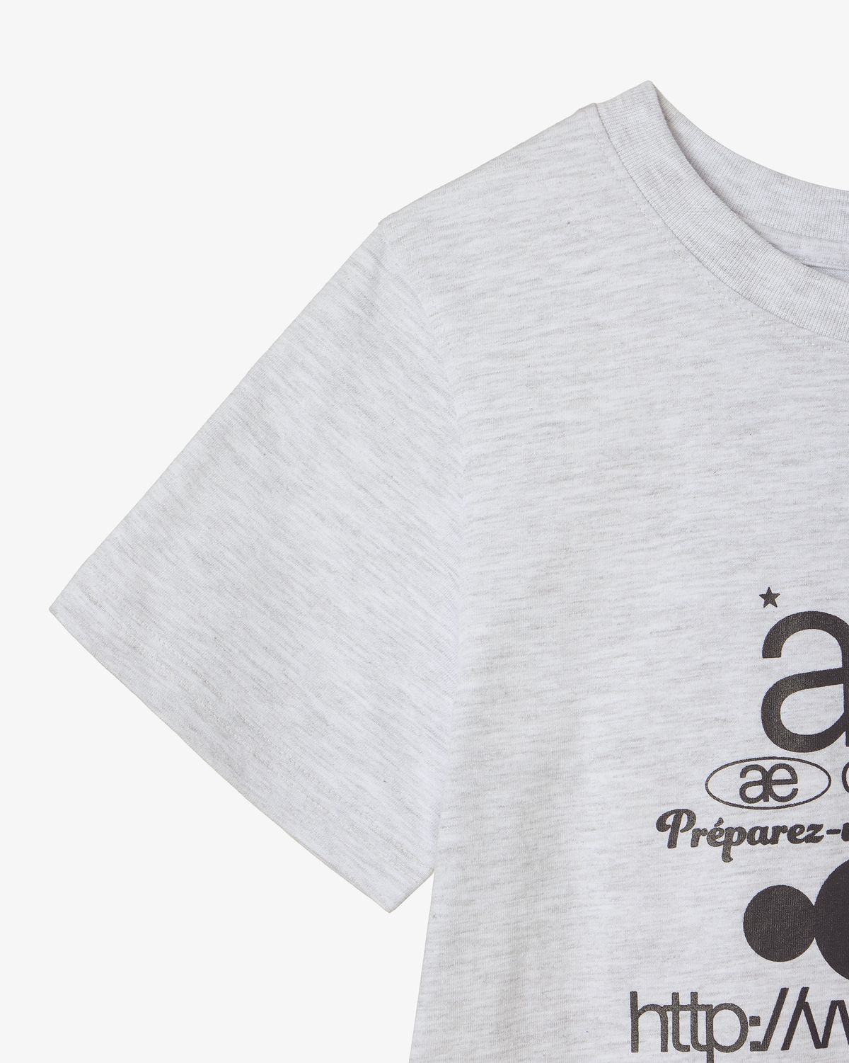 에이이에이이(AEAE) WEB LOGO CROP T-SHIRTS [LIGHT GREY]