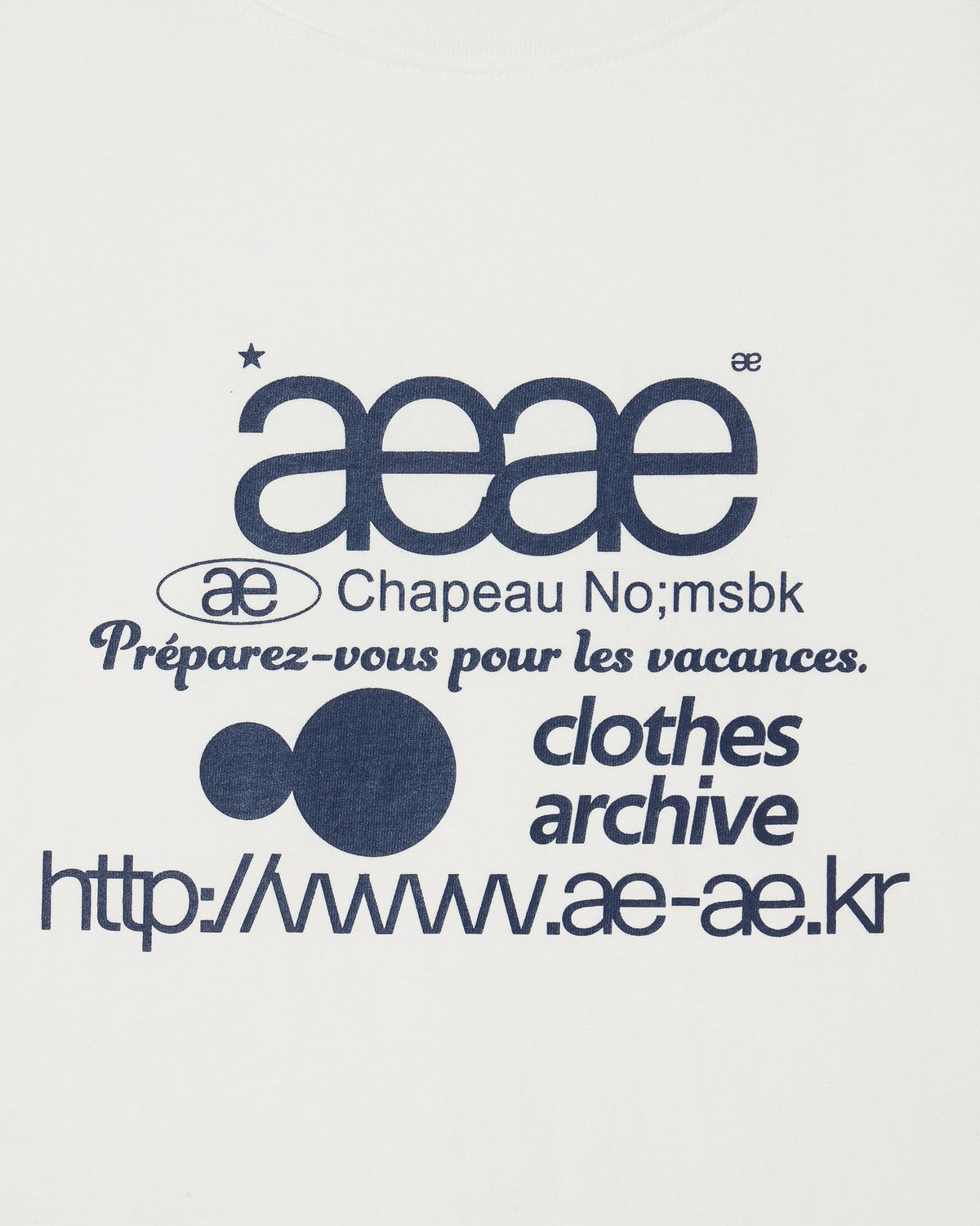에이이에이이(AEAE) WEB LOGO CROP T-SHIRTS [WHITE/BLUE]