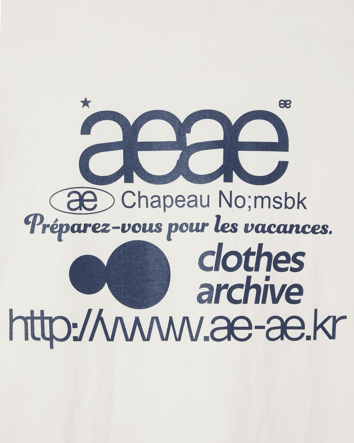 에이이에이이(AEAE) WEB LOGO T-SHIRTS [WHITE/BLUE]