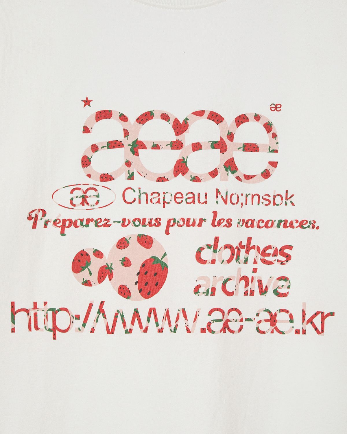 에이이에이이(AEAE) WEB LOGO T-SHIRTS [STRAWBERRY]