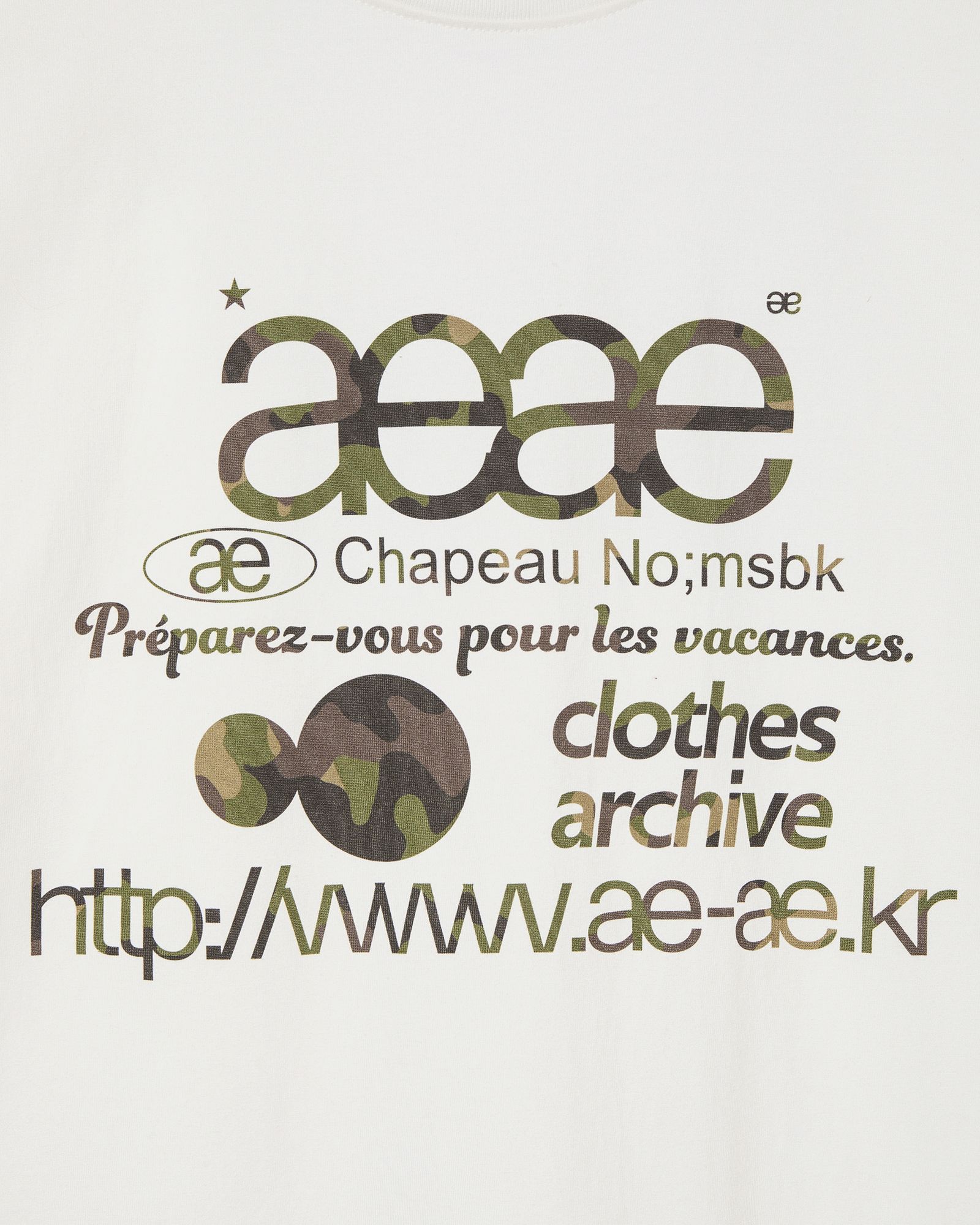 MUSINSA | AEAE WEB LOGO T-SHIRTS [WHITE/CAMO]