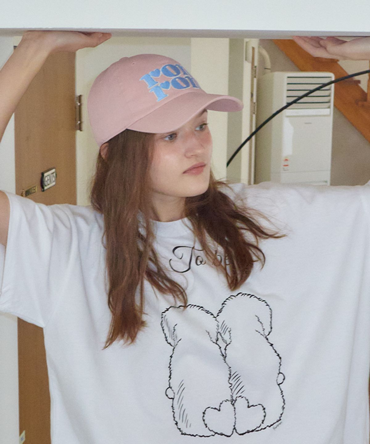 론론(RONRON) PUPPY TAILS OVER FIT T SHIRT WHITE