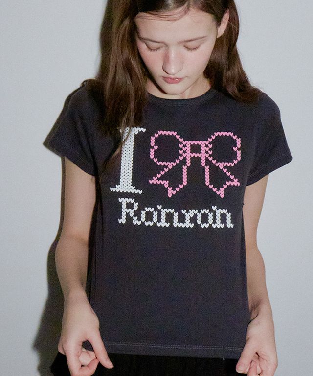 Tシャツ・カットソー RONRON I RIBBON SLIM CROP T SHIRTS CHARCOAL RR25AST4203CC MUSINSA | RONRON I RIBBON SLIM CROP T SHIRTS CHARCOAL