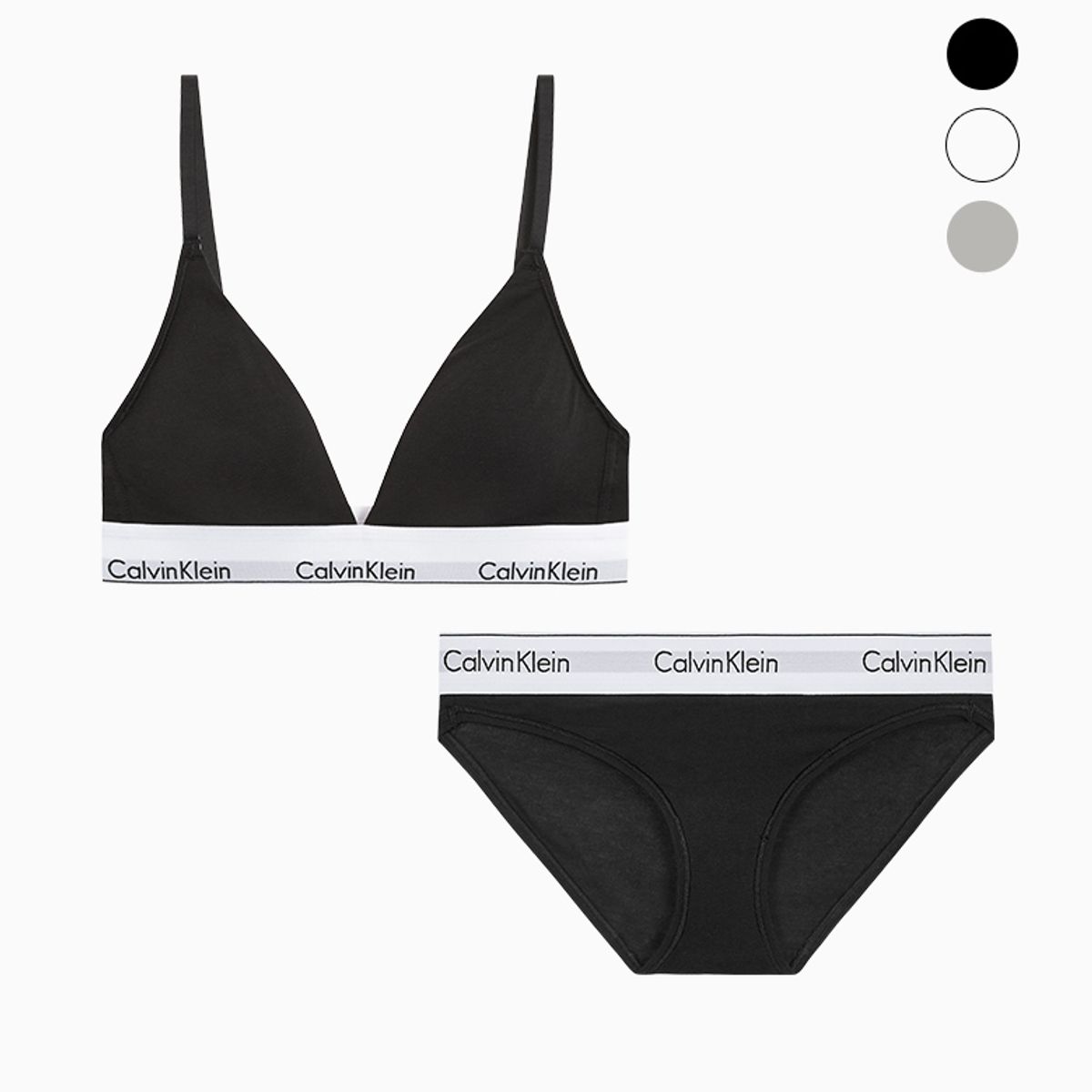 캘빈클라인 언더웨어(CALVIN KLEIN UNDERWEAR) 여성 아이콘 코튼 모달 트라이앵글 세트 (3 Color)