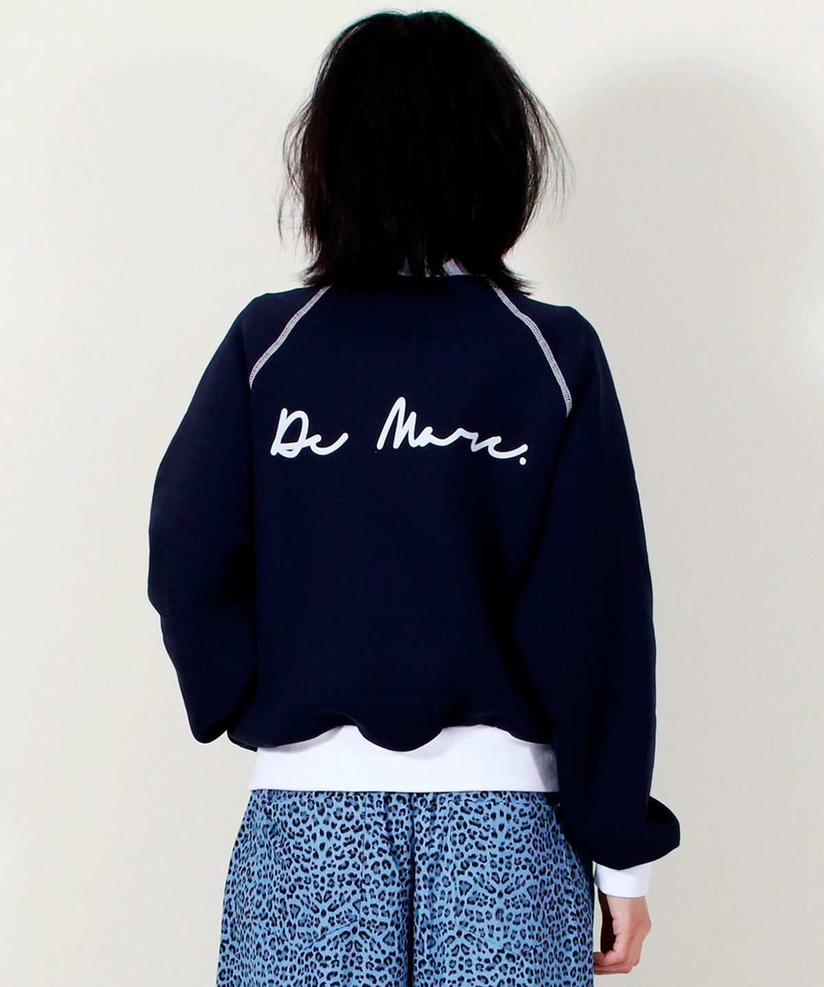 드마크(DEMARC) COLOR STITCH NEOPRENE LOGO BLOUSON JUMPER NAVY