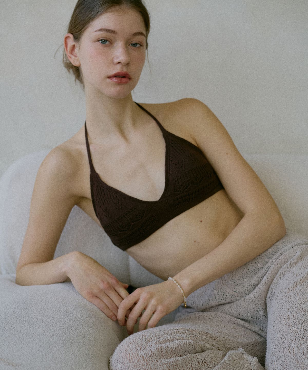 아템포(ATEMPO) KNIT BIKINI SET_chocolate