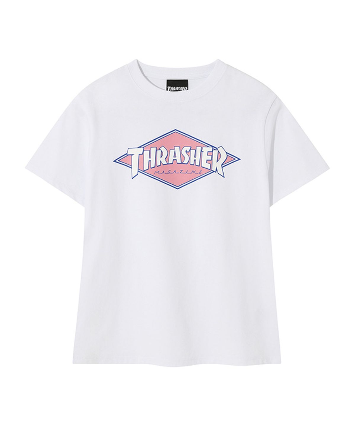 트레셔(THRASHER) (W) 다이아 그래픽 반팔티셔츠 화이트